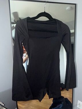 Black, blue and pink workout jumpsuit